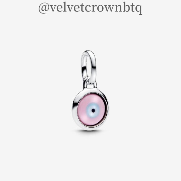 Pandora Engravable Evil Eye Murano Glass Mini Dangle Charm - Picture 1 of 2